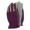Deluxe Premium Leather & Suede Gloves Plum - Medium -Green Bowers Sales Store 42928